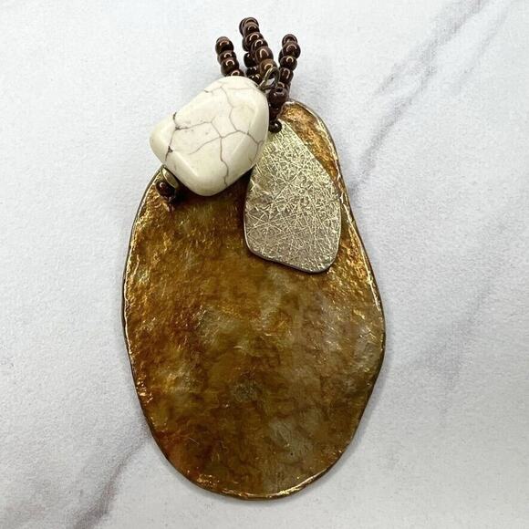 Chico's Gold Tone Beaded Pendant - Picture 1 of 9